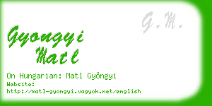 gyongyi matl business card